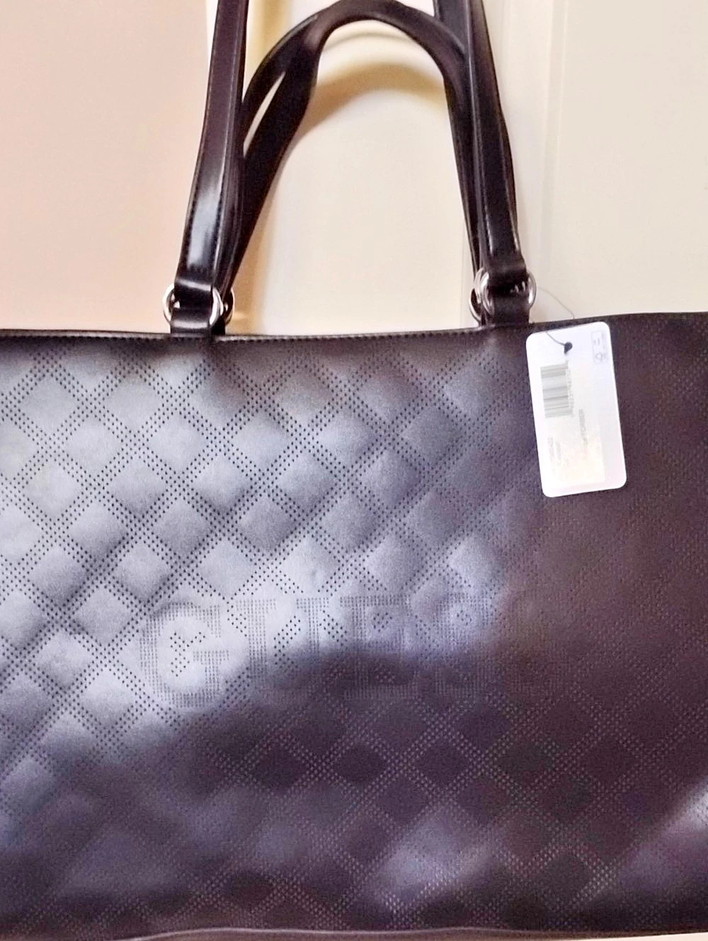 Guess Geometric Tote in Black